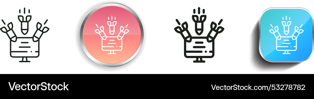 Ddos icon thin linear regular and button style Vector Image