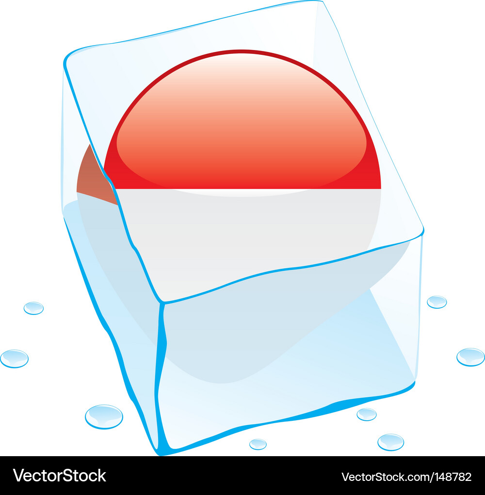 Frozen button flag of monaco Vector Image