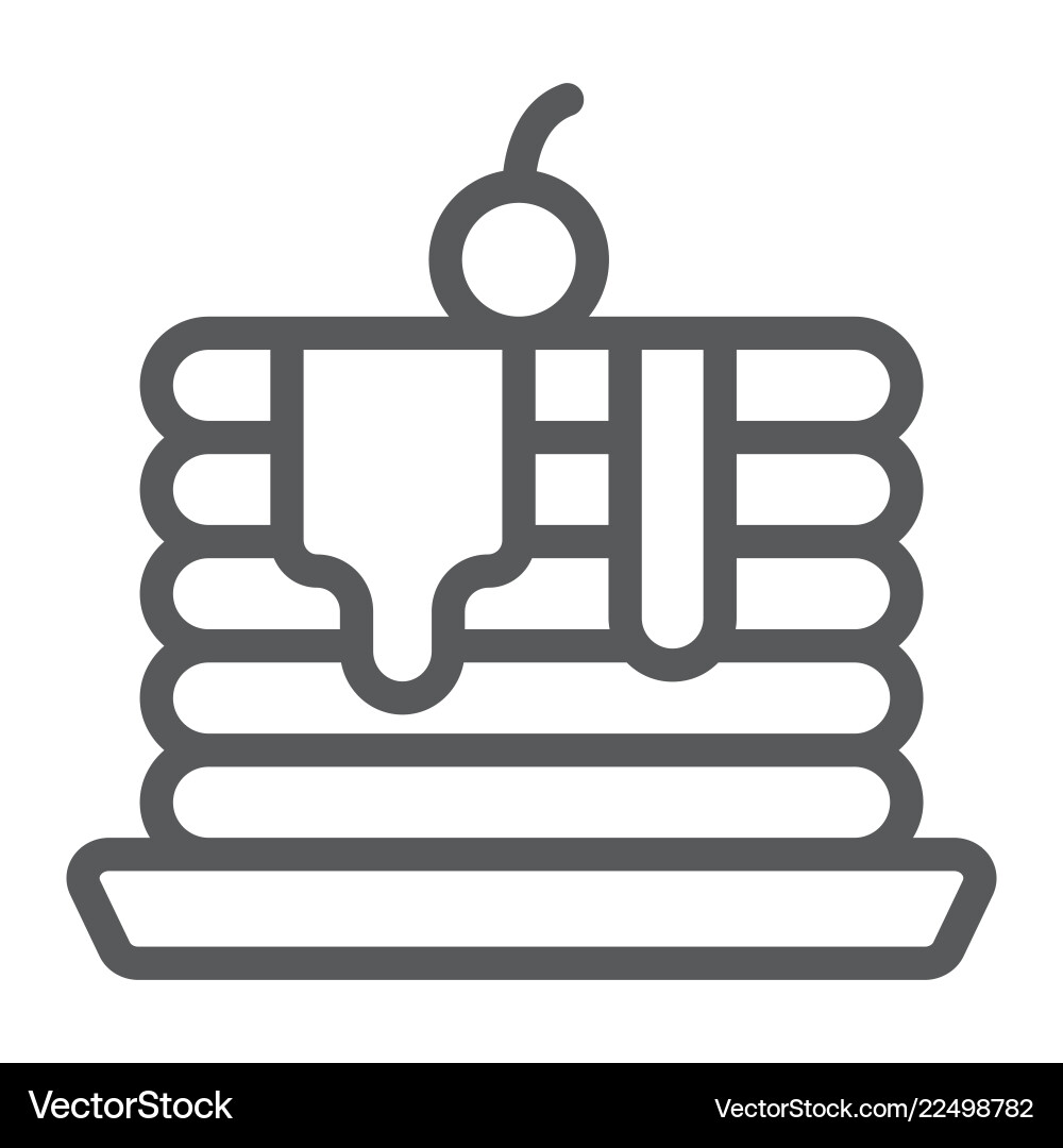 Pancakes line icon pastry and food crepe sign Pancakes line icon pastry and food crepe sign vector image