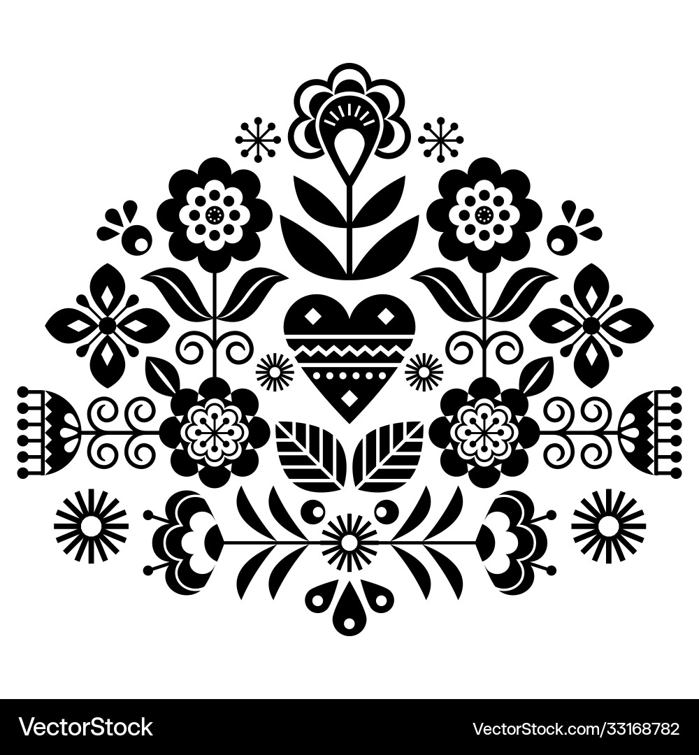 skandinavische Volksblumen Design niedlich Skandinavische Volksblumen Design niedlich vektorbild