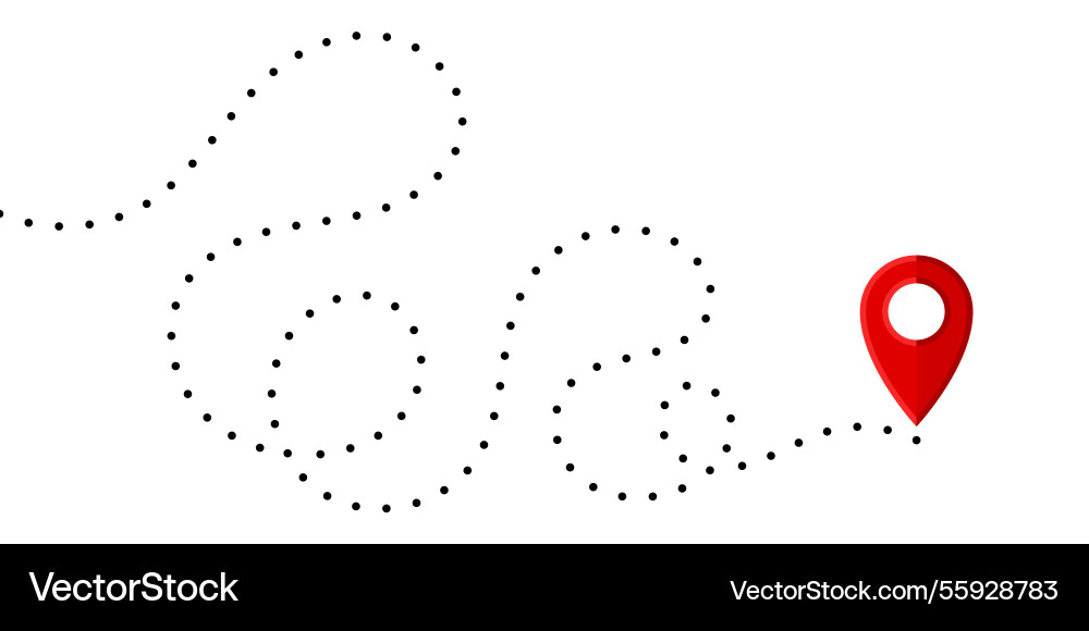 Abstract shape with a red location pointer Abstract shape with a red location pointer vector image