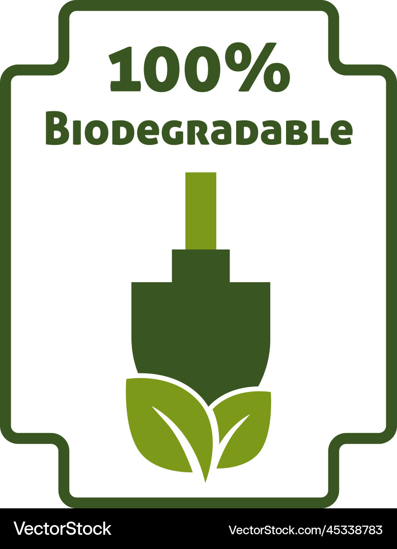 Biodegradable product package label or emblem Vector Image