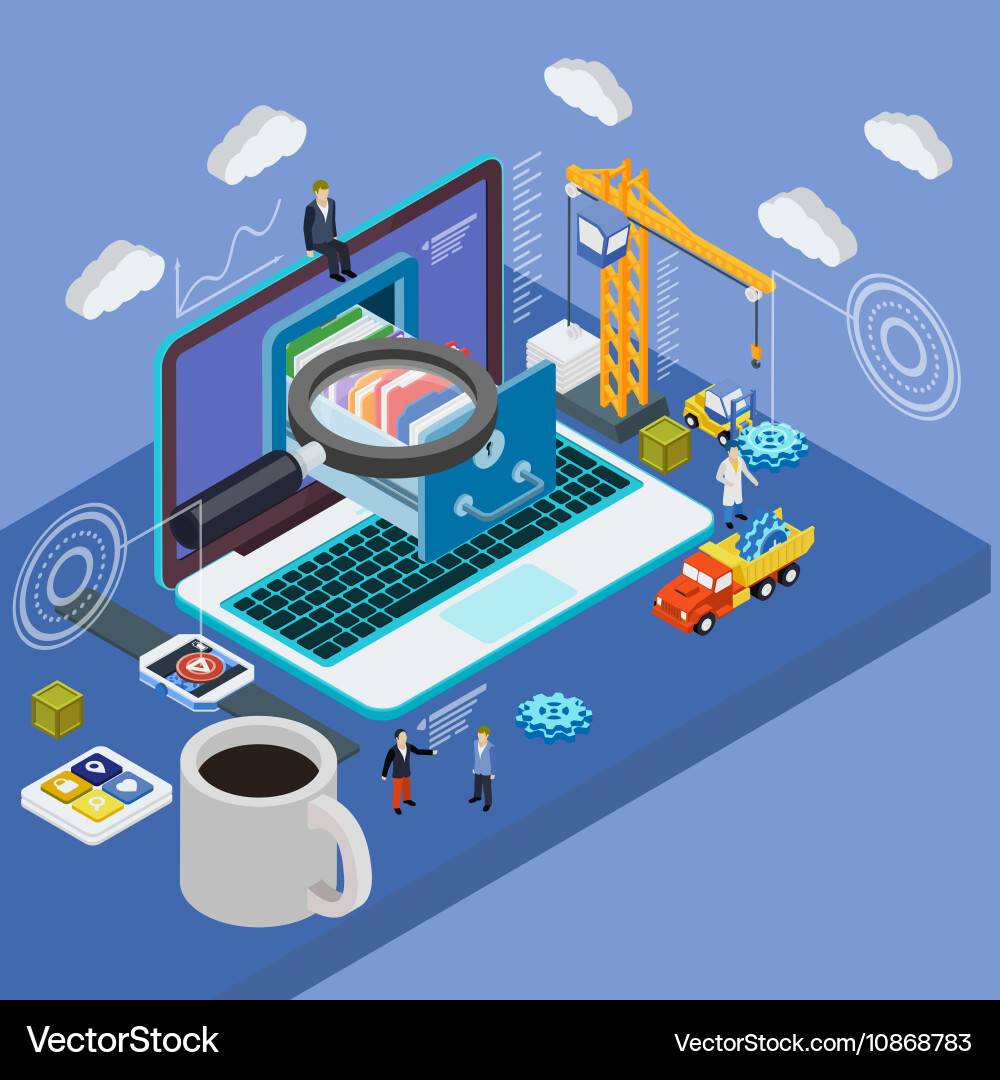 Cloud Storage Server Data Archive vector image