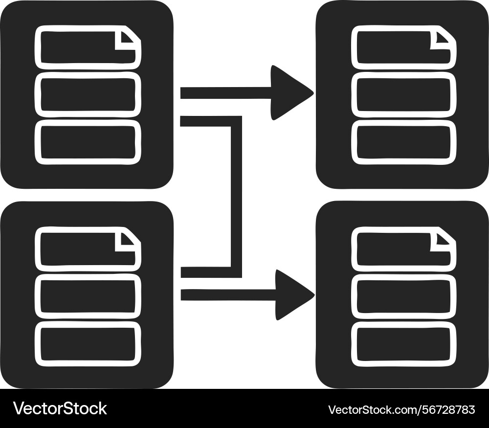 Conceptual of document transfer and data exchange vector image