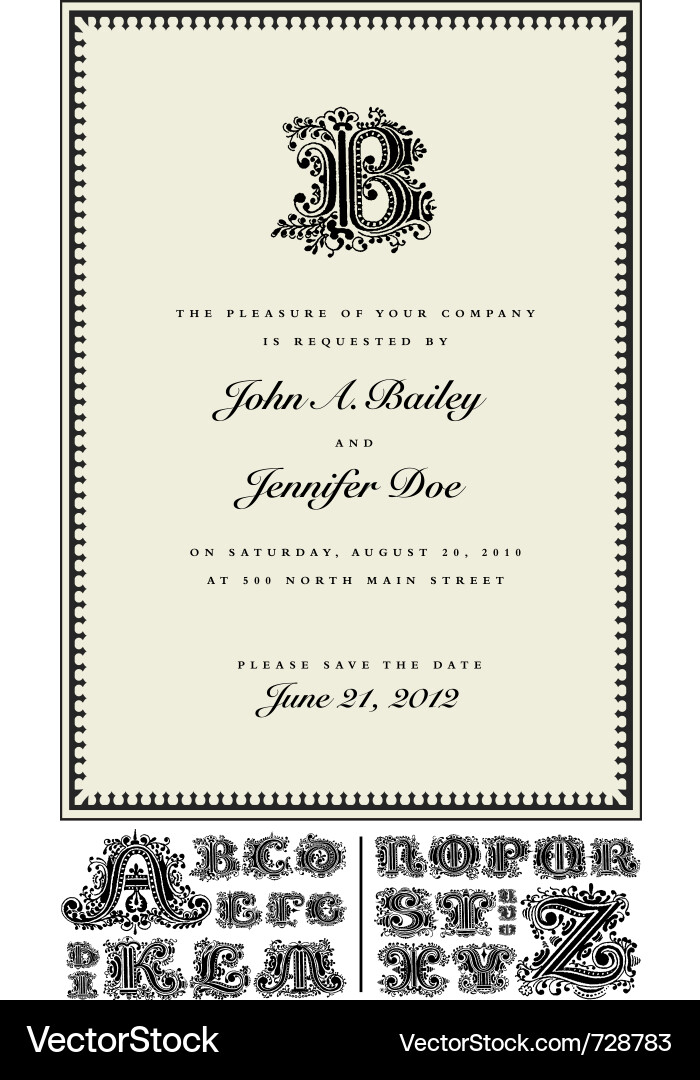 Elegant Wedding Invitation Vector Image