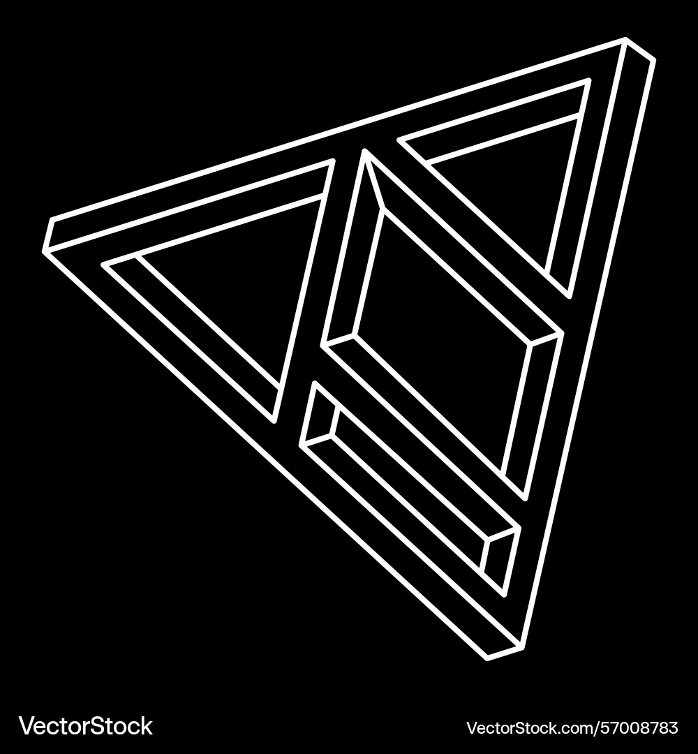 Impossible shapes line design triangle isolated Impossible shapes line design triangle isolated Vector Image
