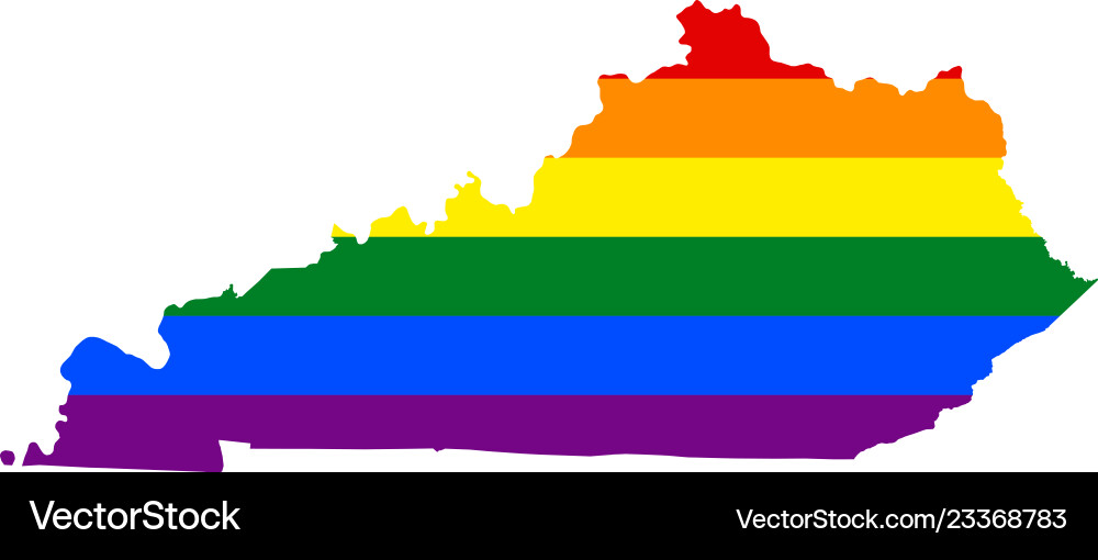 Lgbt Flaggenkarte von kentucky rainbow Lgbt Flaggenkarte von kentucky rainbow vektorbild