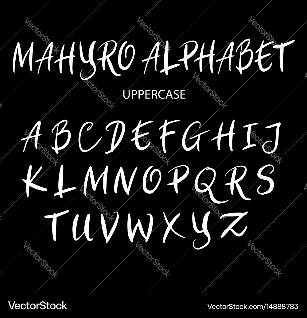 Mahyro Script Alphabet Font vector image