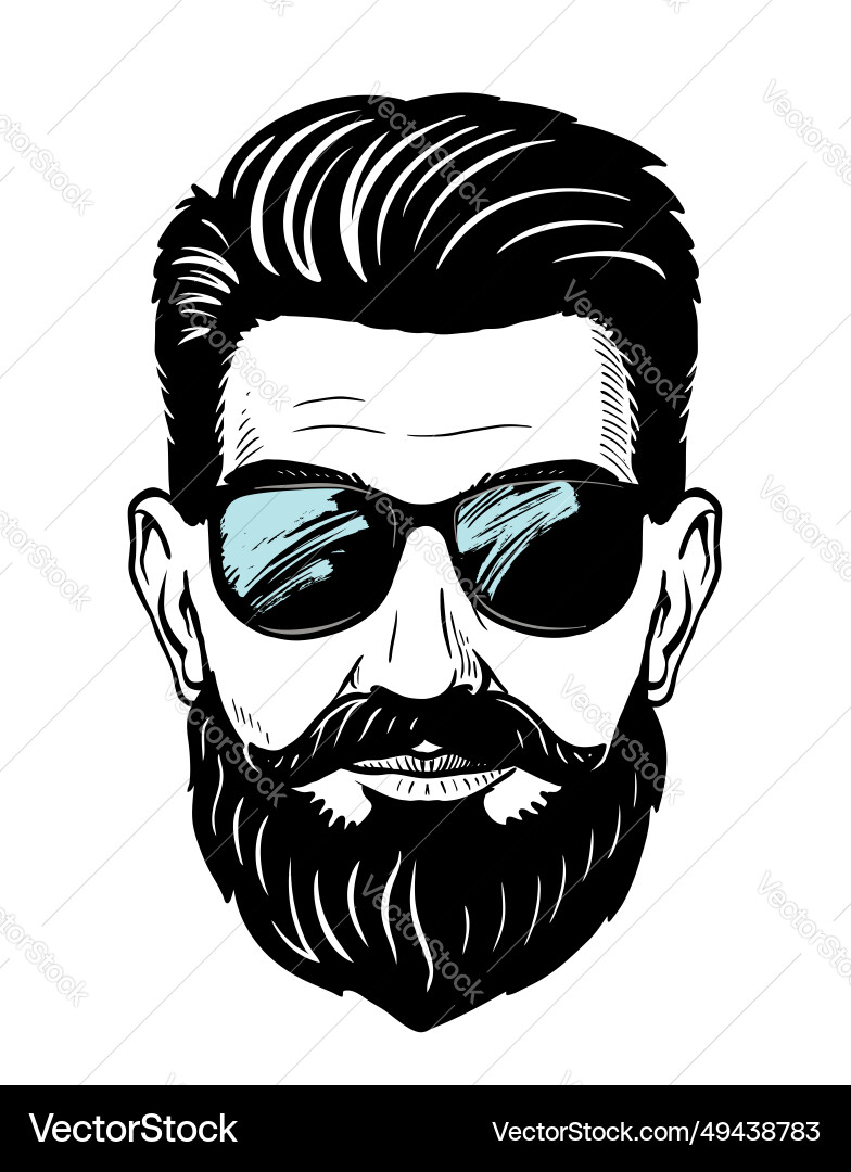 Man with Beard and Glasses vector image