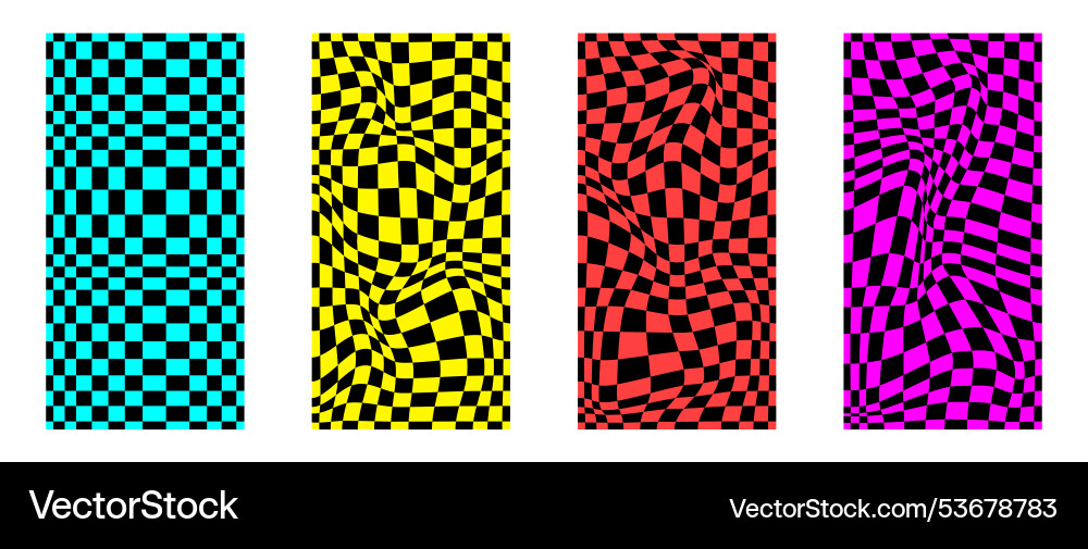 Psychedelic checkerboard pattern Vector Image