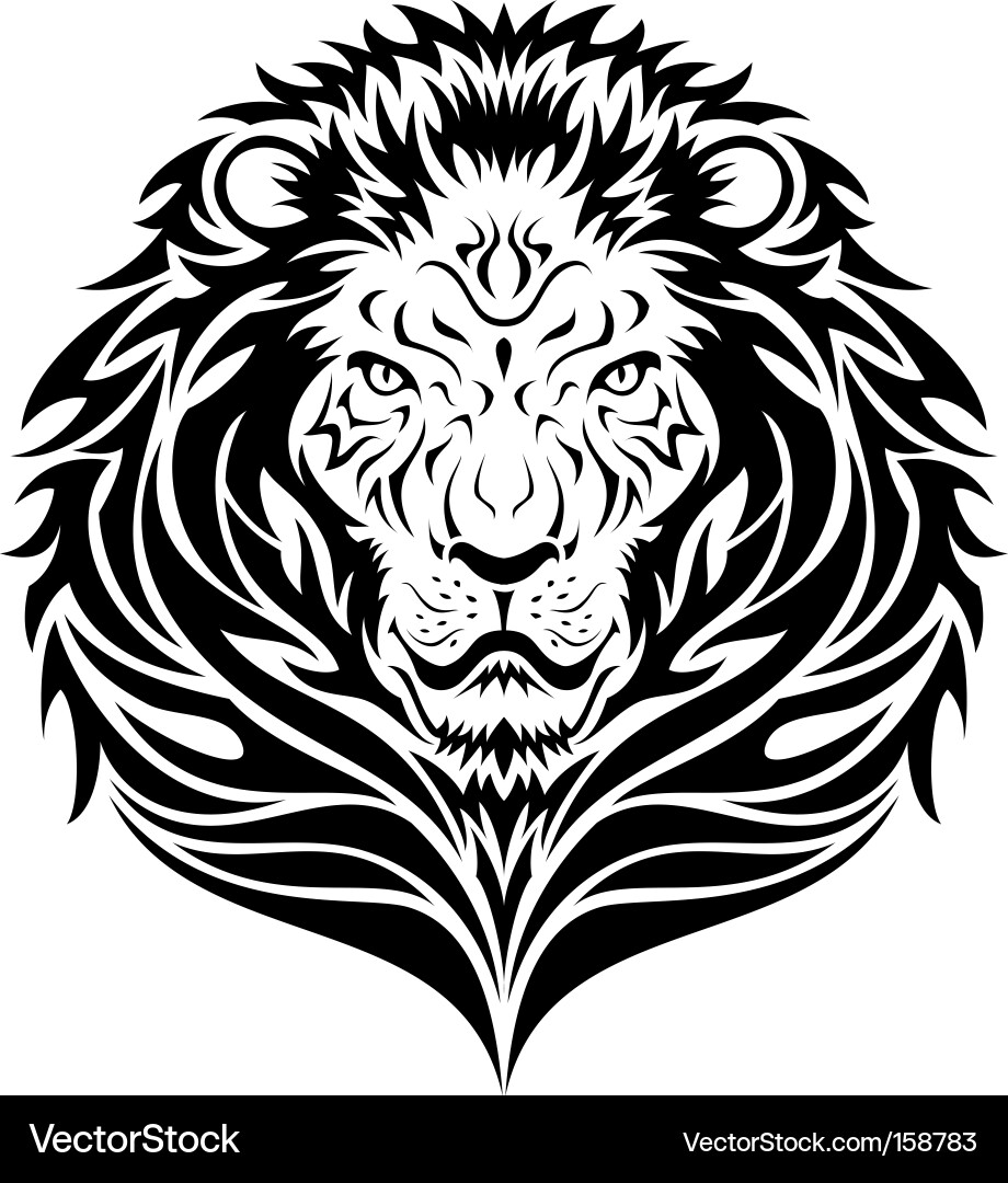 Tribal Lion Head vector image