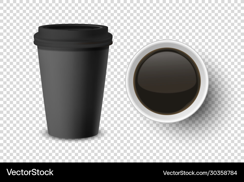 3d realistic black disposable closed 3d realistic black disposable closed vector image