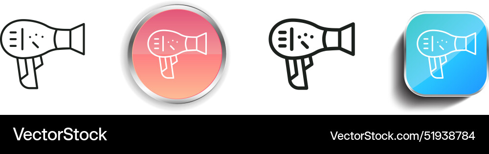 Brush icon thin linear regular and button style vector image
