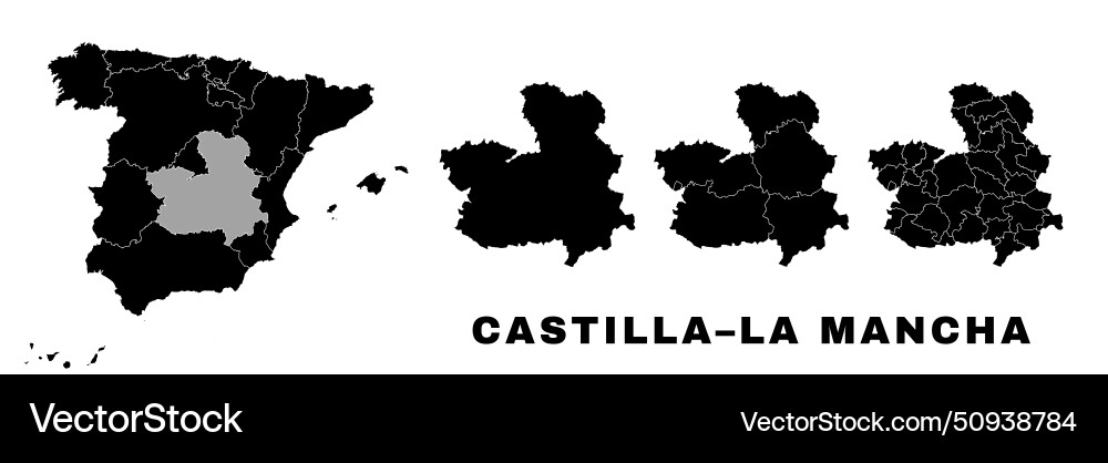 Castillala mancha map autonomous community Vector Image