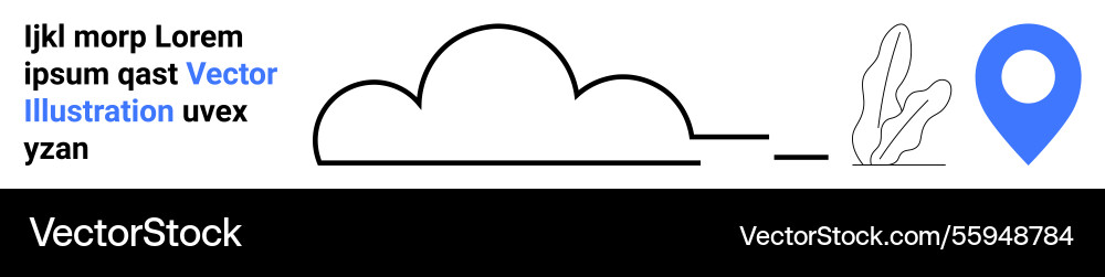Cloud with location marker and minimal design Cloud with location marker and minimal design vector image