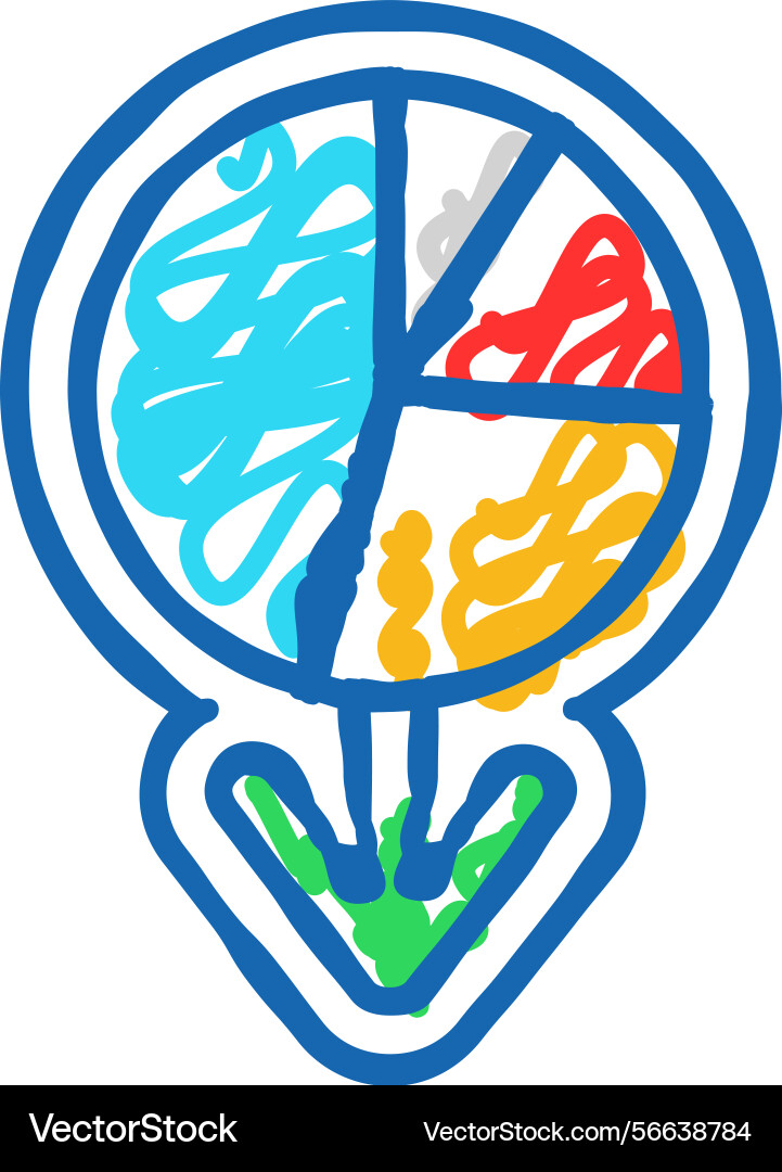 Diagram loading statistical data icon doodle Vector Image