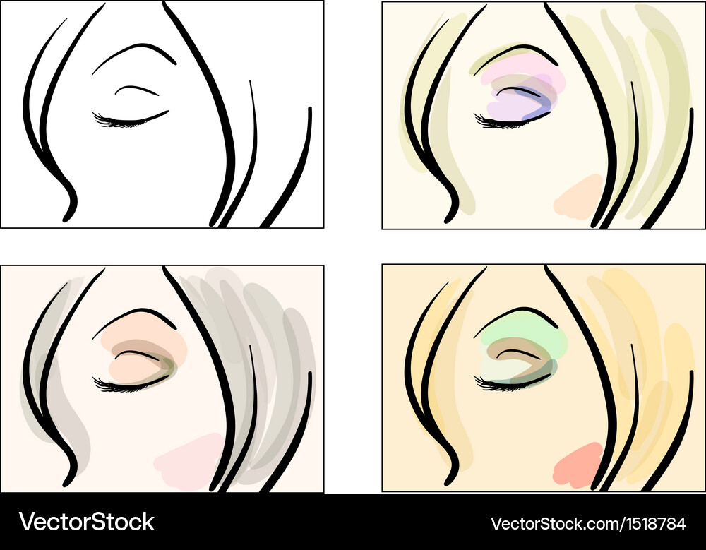 Elegant Eye Makeup Patterns Vector Image