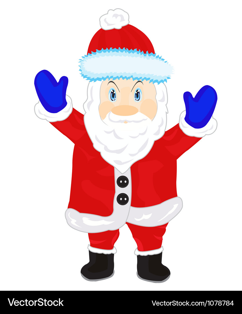 Festive santa on white background Vector Image