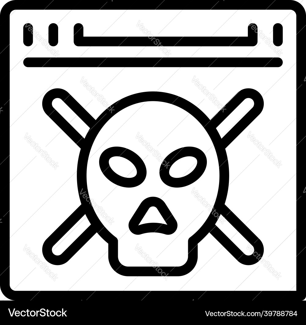 Hacker fraud icon outline stop secure Vector Image