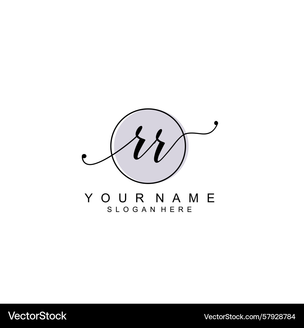 Handwriting logo concepts with initial rr Handwriting logo concepts with initial rr Vector Image