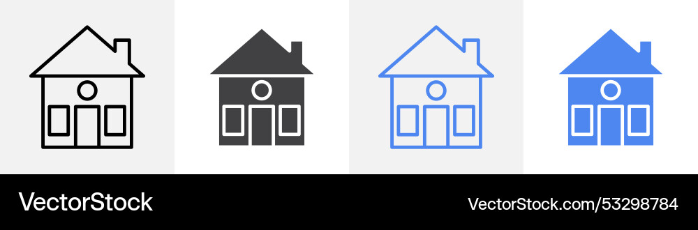 House icon set use for web ui or app vector image
