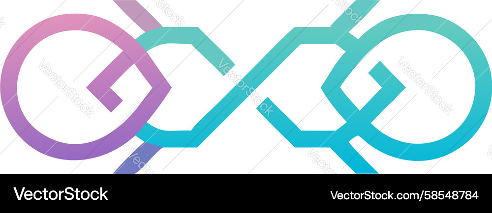 Interlocking Loop Geometric Logo Vector Image