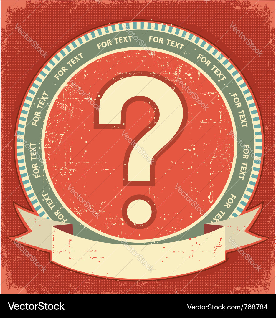 Retro Question Mark Label vector image