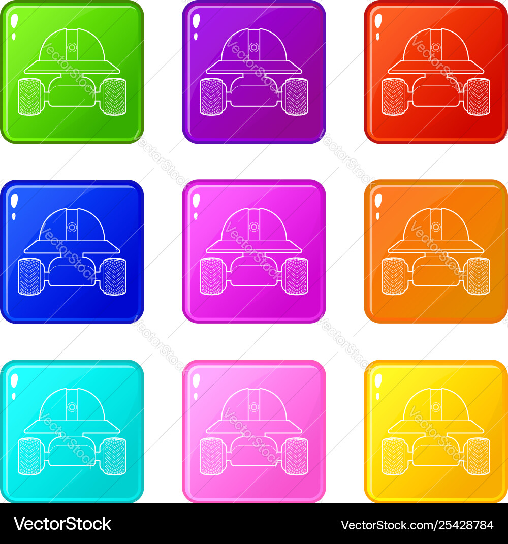 Smart robot icons set 9 color collection Smart robot icons set 9 color collection vector image