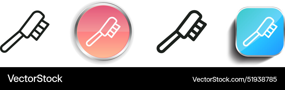 Brush icon thin linear regular and button style vector image