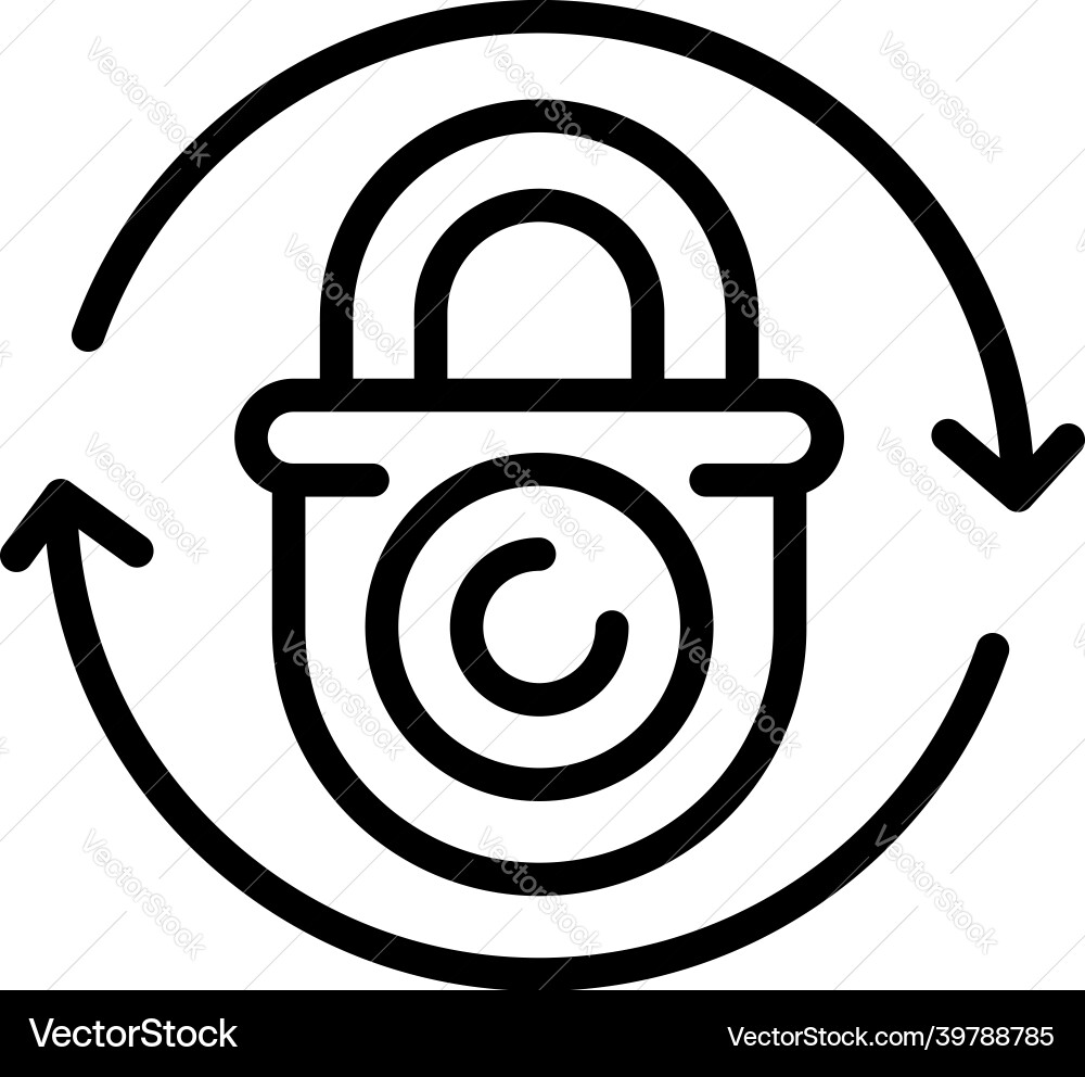Change cyber lock icon outline secure key Change cyber lock icon outline secure key vector image
