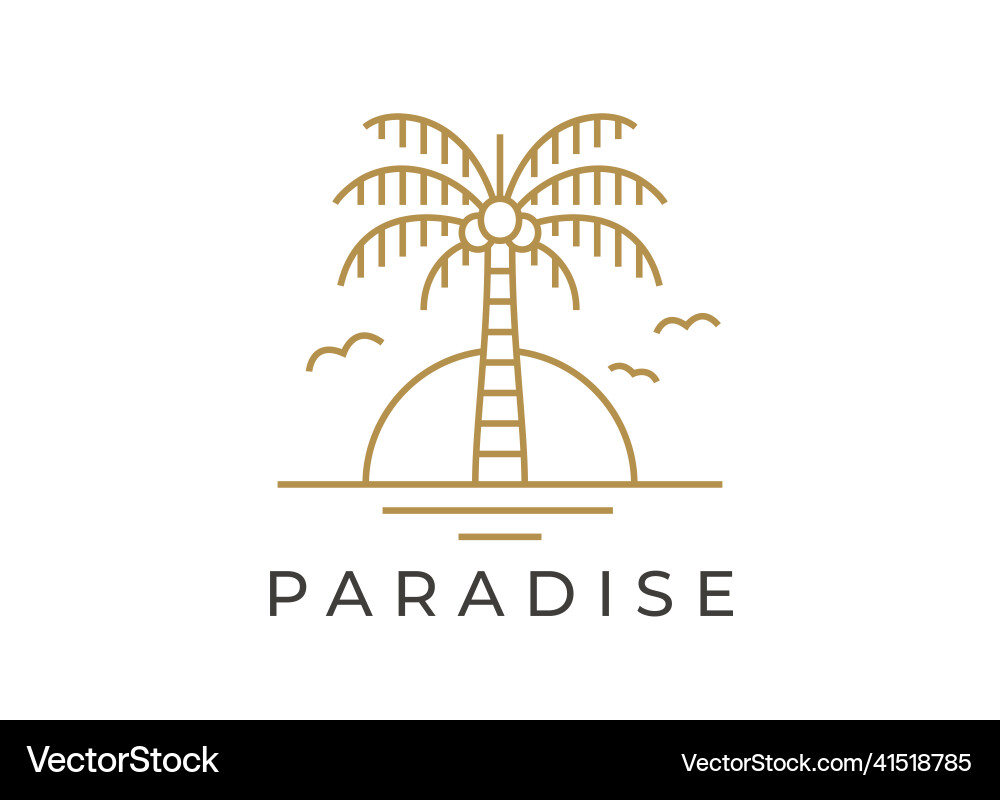 Paradise line icon logo Paradise line icon logo vector image