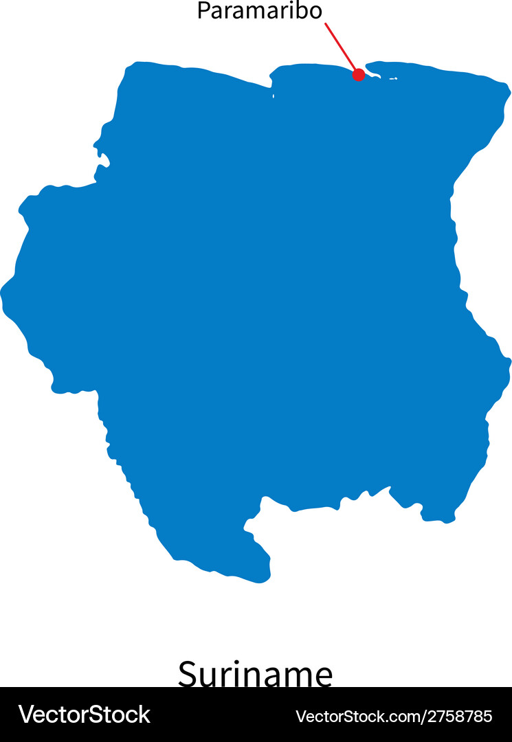 Suriname Map with Paramaribo Vector Image