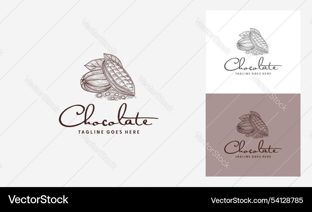 Vintage Hand gezeichnet Schokolade Logo Poster süß Vintage Hand gezeichnet Schokolade Logo Poster süß vektorbild