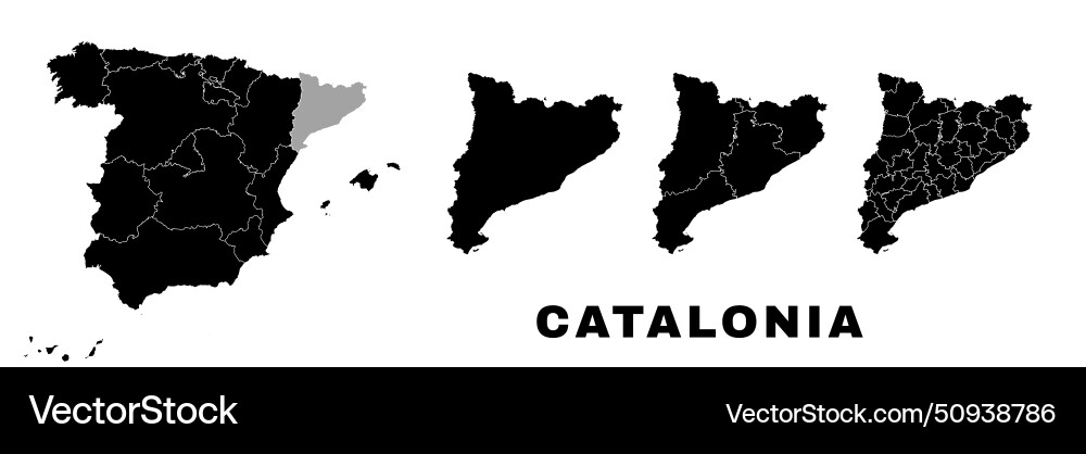 Catalonia map autonomous community in spain Catalonia map autonomous community in spain vector image