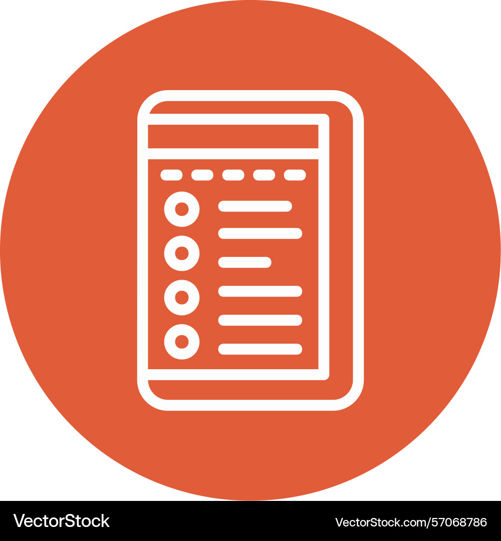 Hamburger menu line circle style icon design Vector Image