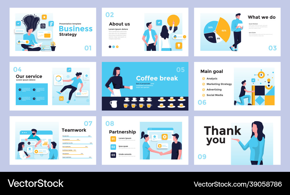 Infographics slide template design 5 vector image