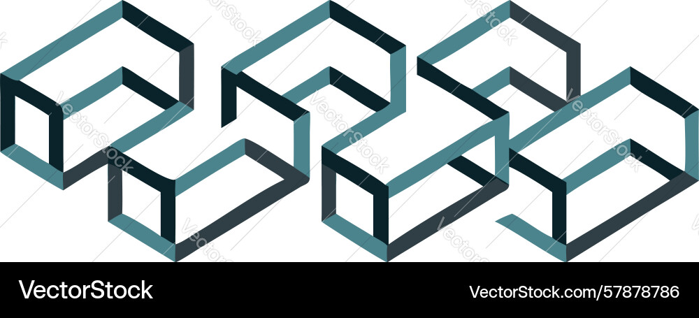Isometric abstract geometric blocks pattern Vector Image