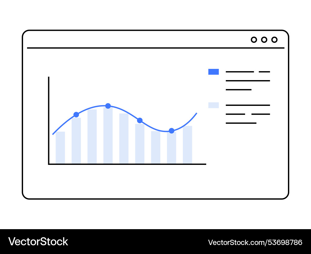 Minimalist graph on computer screen representing Minimalist graph on computer screen representing vector image