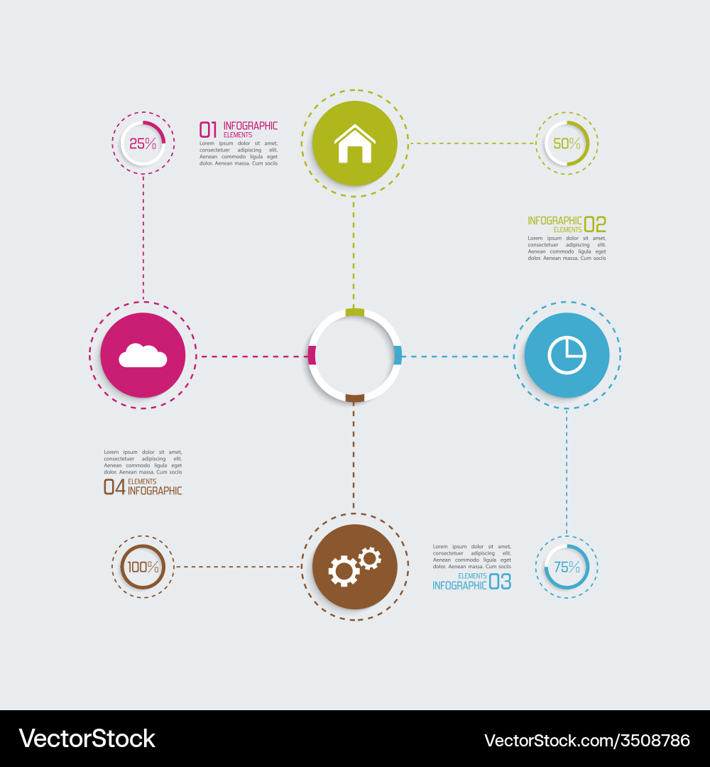 Modern template with colorful volume elements vector image
