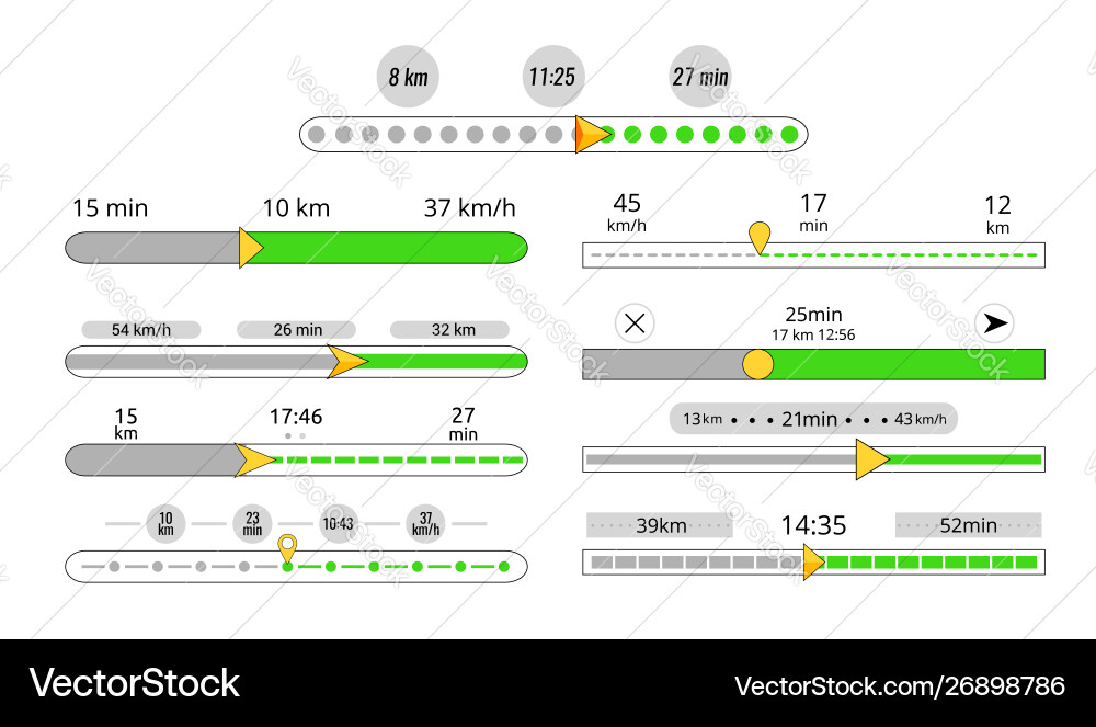 Navigation application elements composition Navigation application elements composition vector image