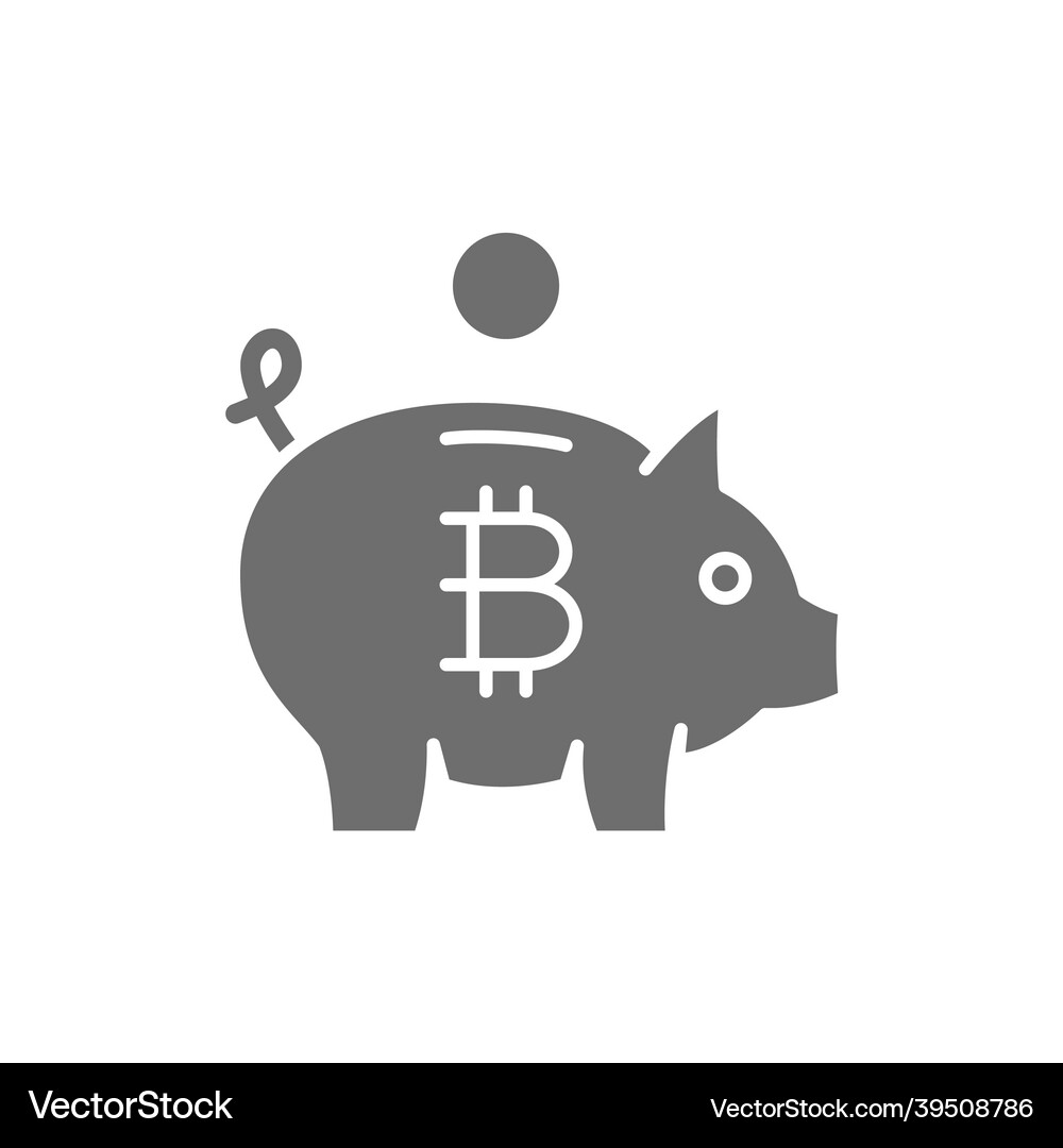 Piggy bank with bitcoin cryptocurrency crypto – Royalty-Free Vector |  VectorStock