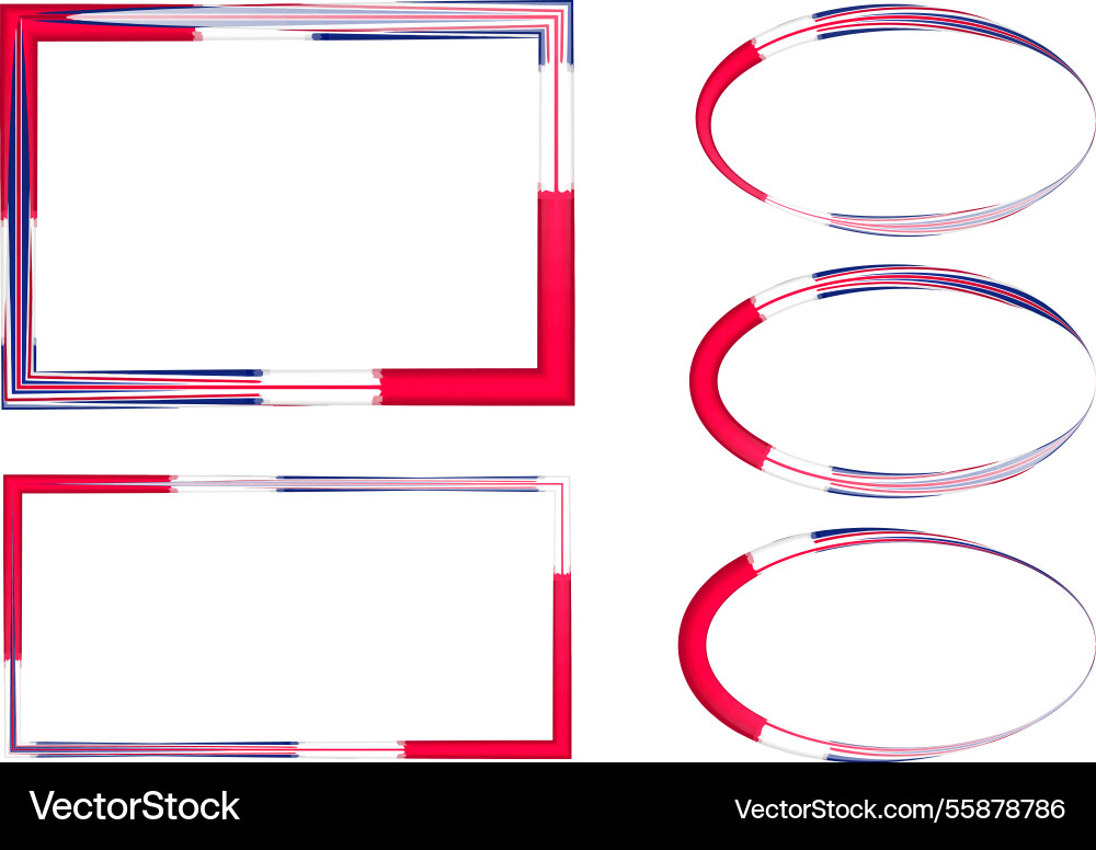 Red blue colorful pattern abstract borders collect Vector Image