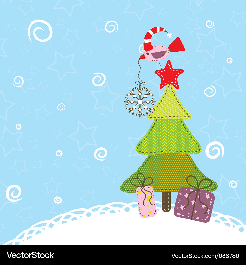 Weihnachtskarte im Winter Vektorbild
