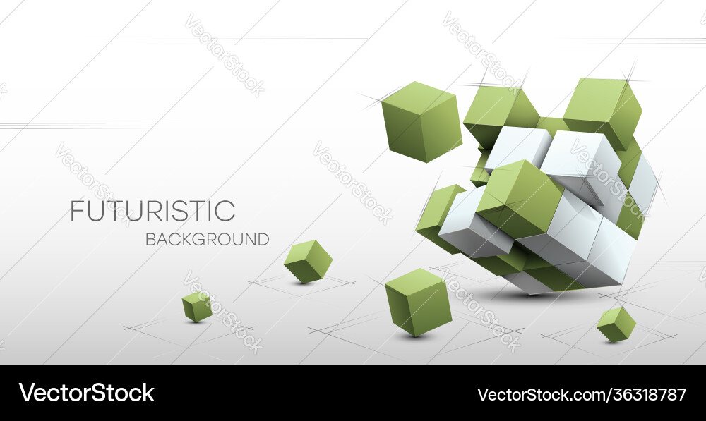 3D Cube Background vector image