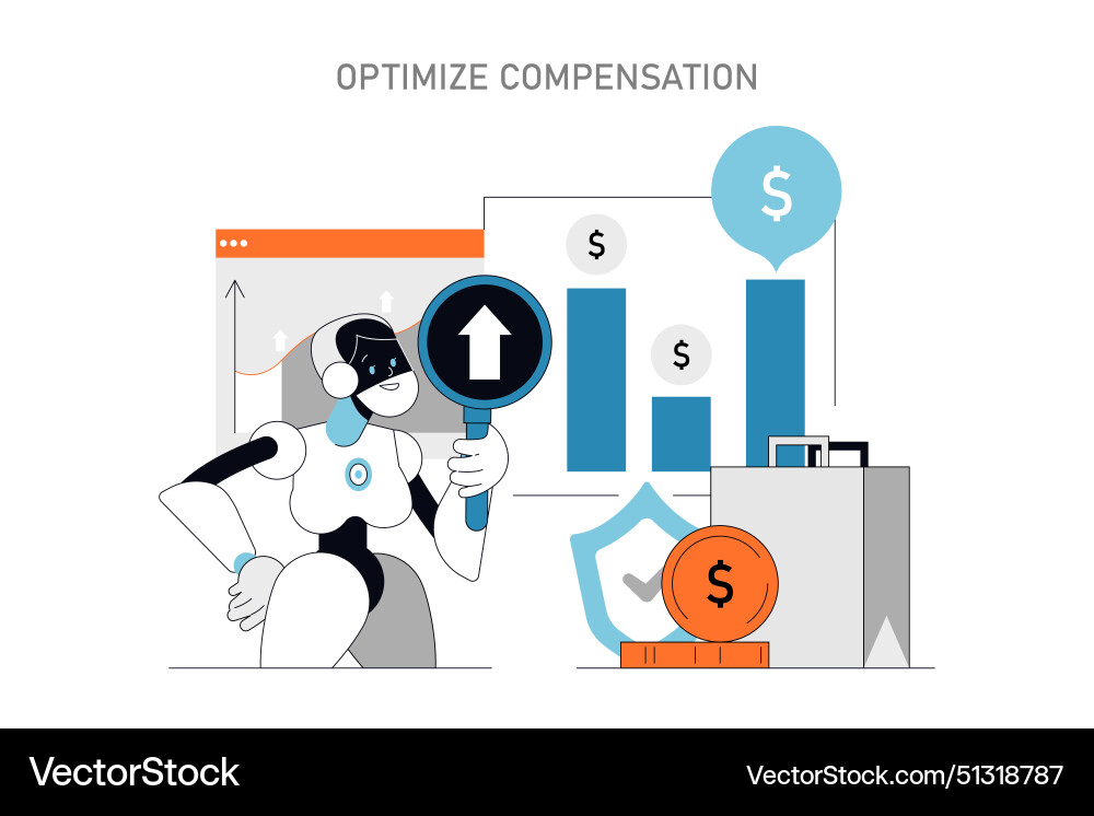 Optimize compensation concept Optimize compensation concept vector image