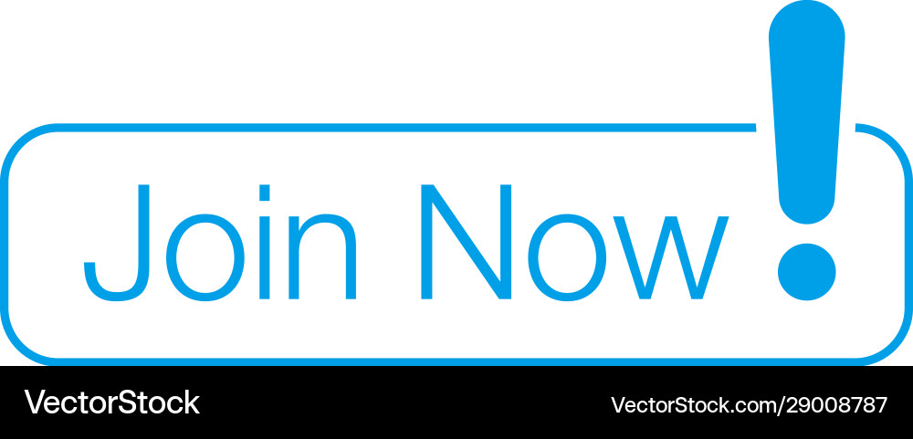Web join now button with exclamation mark can vector image