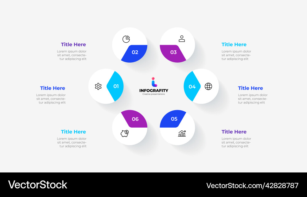 White circles with colored segments in the form White circles with colored segments in the form vector image