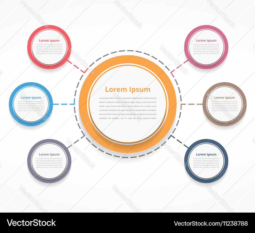 Circle diagram with six elements Royalty Free Vector Image