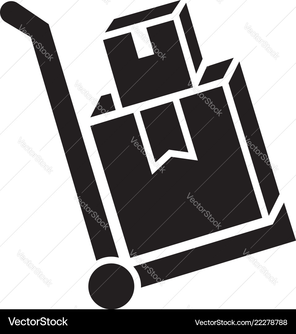 Delivery box cart icon simple style Vector Image