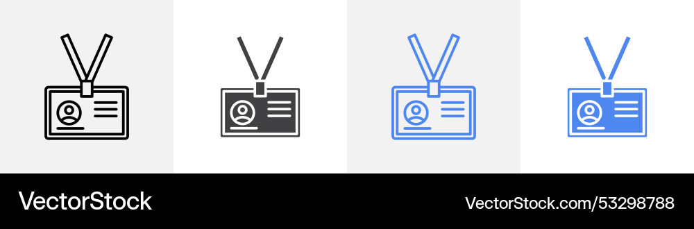 Id card icon set use for web ui or app Vector Image